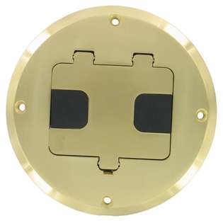 Hubbel Electric Raco Brass Plated Concealed Receptacle Floor Box Kit 