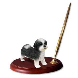  Shih Tzu Puppy Cut Dog Desk Set   Black & White: Home 