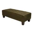  Bryan Moss Green Microsuede Tufted Bench