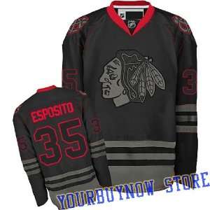 Tony Esposito #35 Chicago Blackhawks Black Ice Jersey Hockey Jersey 