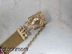   GOLD FILLED VICTORIAN WOVEN MESH POCKET WATCH CHAIN CHATELLAINE & FOB