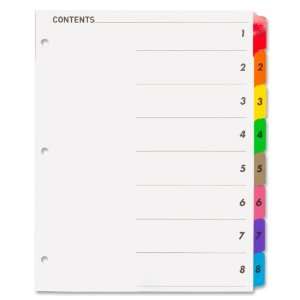  Sparco Quick Index Divider with Table Of Contents Page,8 x 