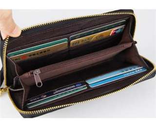New Mens Canvas+Oxford Wallet Zipper Closures Purse Card Slots Bag 