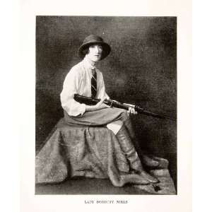 1924 Print British Author Explorer Lady Dorothy Mills Rifle Hunter Gun 