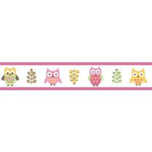   Pink Happy Owl Baby and Kids Wall Paper Border by JoJO Designs Baby