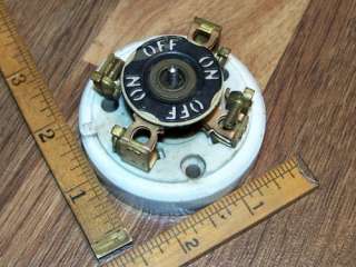 Turn Switch bakelite twist knob nickel porcelain old antique light 4 