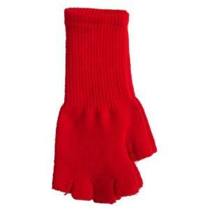 Red Fingerless Knit Gloves Cut Off Womens Lady Golves 