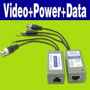 one pair CCTV Video Audio Data Power Balun transmission BNC Cat5 