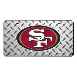   49ers Deluxe Diamond Plate Laser Cut License Plate