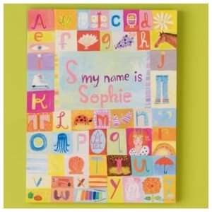 Kids Personalized Art: Girls Alphabet Personalized Name Wall Art 