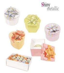 DOZEN(48)SHINY RING HAT BOXES ASSORTED WITH BOWS~  