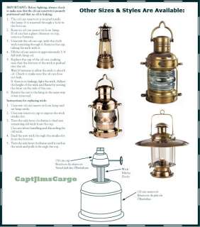 Nautical Bronze Anchor Light Oil Lamp Fresnel Lantern  