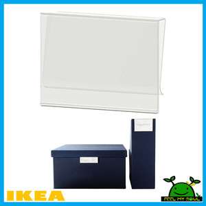 Ikea Label Holder for Paper Boxes and Magazine Files 10Pack Clear New 