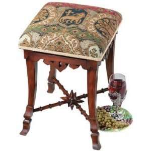    Xoticbrands Antique Replica Hand Carved Stool: Home & Kitchen