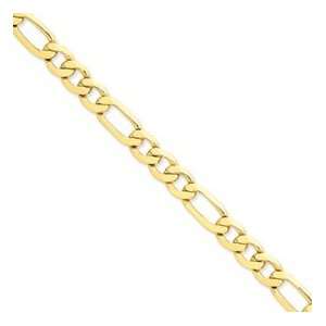  14k Gold 8.75mm Concave Open Figaro Link Chain 8 Inches Jewelry