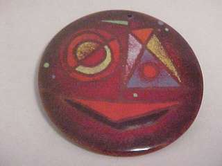   MODERNIST ENAMEL COPPER JEWELRY MODERN ABSTRACT PAINTING DESIGN  
