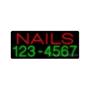  Nails Telephoneumber Outdoor LED Sign 13 x 32: Home 