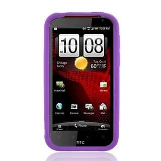   Cover Soft Rubber Gel Case For Verizon HTC Rezound Phone Purple  