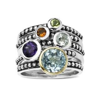  Tesoro Collection set of 5 stackable gemstone rings in 