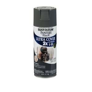  12 Oz Dark Gray Gloss Painters Touch 2X Cover Spray Paint 