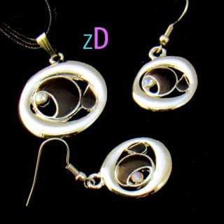H8233 modern Gemstone &ribbon moon Necklace Earring Set  