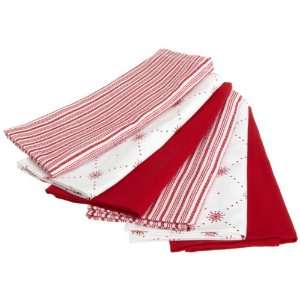 Design Imports Mixed Red/White Holiday Napkin (Set of 6)