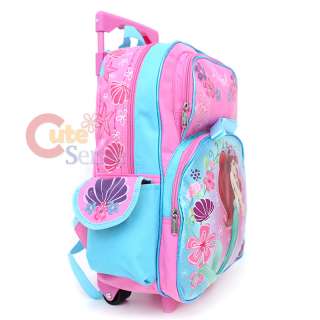 Disney Little Mermaid Ariel Large School Roller Backpack Lunch Bag Set