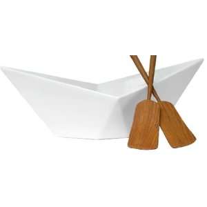 Sagaform Paper Boat Serving Set  Bowl & Teak Utensils  