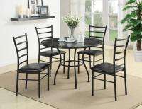   Dining Set w/ Faux Marble Round Table Top and 4 Side Chairs  