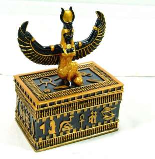 ISIS DEITY EGYPTIAN SMALL TRINKET BOX STATUE FIGURINE  