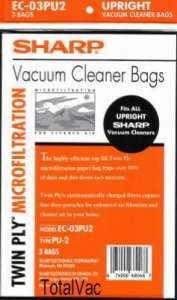 Sharp EC 03PU2 Upright Vacuum Cleaner Bags  