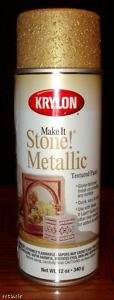 KRYLON MAKE IT STONE TEXTURED SPRAY PAINT METALLIC GOLD  