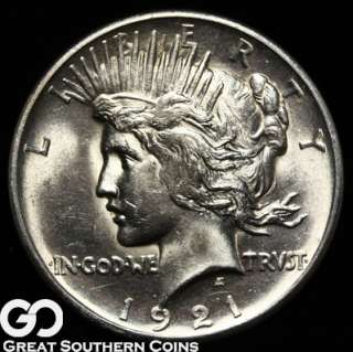 1921 Peace Silver Dollar NEAR GEM BU++/GEM BU ** ATTRACTIVE KEY DATE 