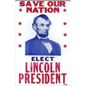  Elect Abraham Lincoln President 14 x 22 Vintage Style 