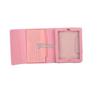 Wireless Bluetooth Keyboard + PU Leather Case for Apple iPad 2 Pink 