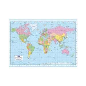 World Map Political Wall Map Poster Print:  Home & Kitchen