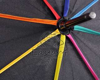 New Fashion Rainbow Trim Anti UV parasol Sun/Rian umbrella