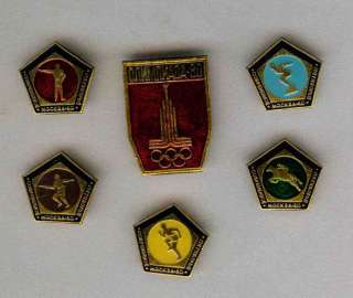 Rare USSR Olympic badges for the games in Moscow 1980  