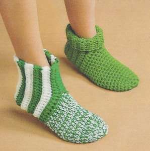 VTG Crochet Slipper Pattern ALL FAMILY Sizes #SLP5  