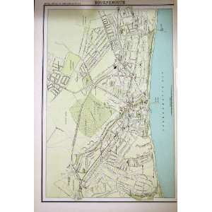 MAP 1891 STREET PLAN BOURNEMOUTH MEYRICK PARK TURBARY  