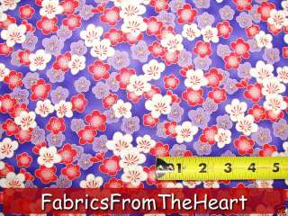 Empress Oriental Asian Purple Flowers Kona Bay Fabric  