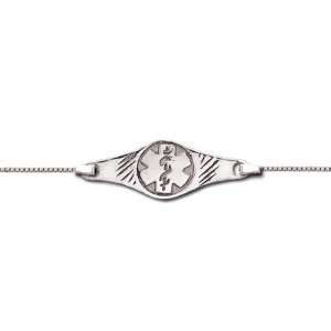  14k White Gold Medical Id Anklet Jewelry