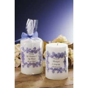  Hydrangea Pearl Blue Bridesmaid Candle
