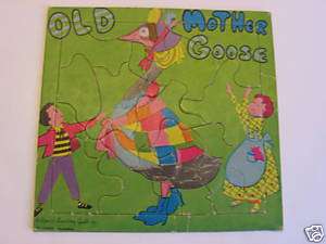 Vintage Mother Goose Tray Puzzle Hollywood Recording  
