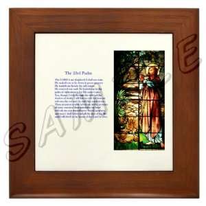 The 23rd Psalm with Jesus the Good Shepherd Framed Tile  