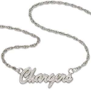  NFL San Diego Chargers Script Necklace Sterling Silver 