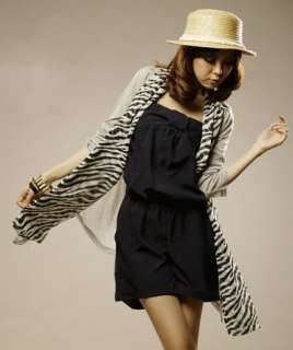 Fashion Black+White Zebra stripes Neck Shawl Scarf Wrap  