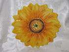 maxcera sunflower print yellow flower shape salad dessert plates set
