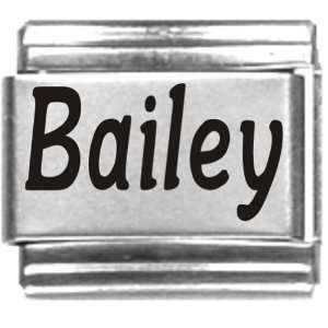  Bailey Laser Name Italian Charm Link Jewelry