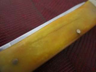 Henry Brothers Trapper Folding Pocket Knife Yellow Bone Made in USA 